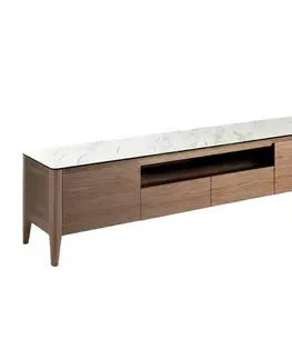 Estila TV stolek Vita Naturale s vrchní deskou v provedení bílý mramor 200cm