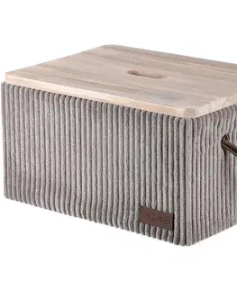 Autronic Sada 5 látkových úložných boxů, šedá