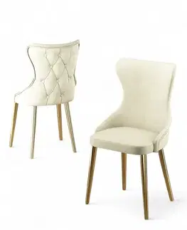 Sada židlí (6 kusů) Alpa - Cream, Gold