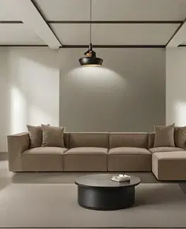 Rohová sedací souprava Sora (L1-O1-O1-1R-POUFFE ) - Brown