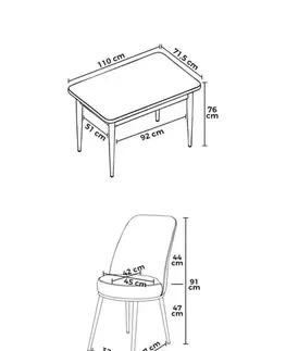 Dining Table & Chairs Set (5 Pieces) Nil - White, Purple