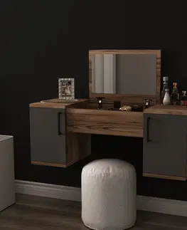 Toaletní stolek Mercan - Light Walnut, Anthracite