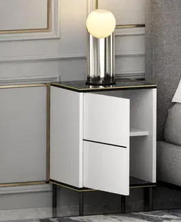Noční stolek Imaj - White, Marble
