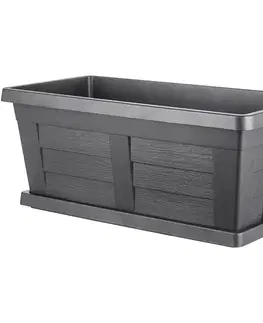 Bama Zahradní velkoobjemový truhlík Legno antracit, 80 x 40 x 35 cm, 80 cm