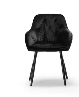 Jídelní židle BUTTON LOUNGE černá, 2 ks
