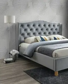 Signal Manželská postel ASPEN VELVET | světle šedá 180 x 200 cm