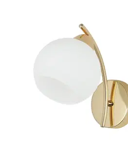 AMOS Zlatá nástěnná lampa 1x40W E27 bílé stínidlo