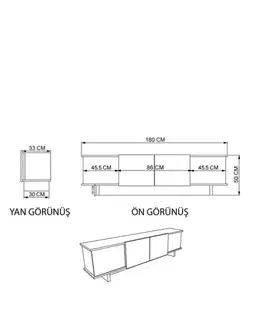 TV stolek Diana - Travertine, Walnut