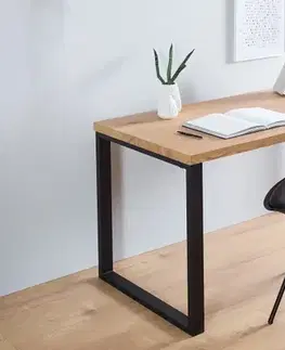 Estila Designový moderní pracovní stůl 128cm černá / dub