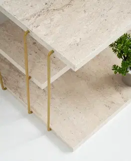 Odkládací stolek Lifon Gold Travertine