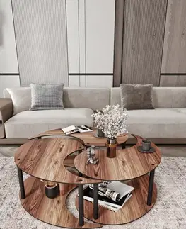 Sada konferenčních stolků Yin Yang 3 70 - Walnut