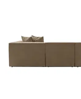 Rohová sedací souprava Sora (L1-O1-O1-1R-POUFFE ) - Brown