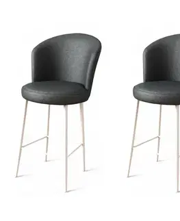Sada barových židlí Uras Anthracite and White, 2 ks, 2 ks