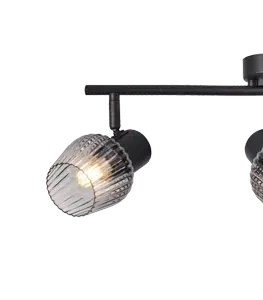 MITURA lampa sufitowa czarny 3x40W E27 klosz dymiony