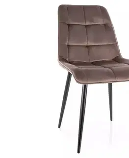 Signal Jídelní židle CHIC VELVET | černý mat nohy Barva: cappuccino BLUVEL 38