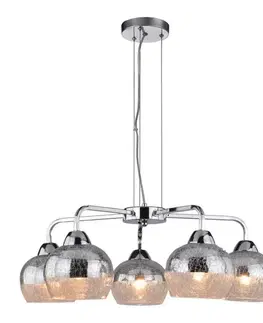 Závěsná zrcadlová lampa chrom rozbité sklo 3x60W Cromina