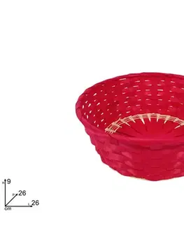 PROHOME - Košík kulatý 26x9cm červený