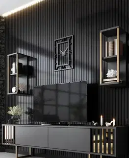 TV stěna / Sestava pod TV Gold Line - Anthracite, Black