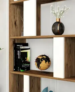 Knihovna Lima White and Walnut