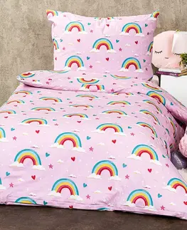 4Home Dětské bavlněné povlečení Rainbow , 140 x 200 cm, 70 x 90 cm