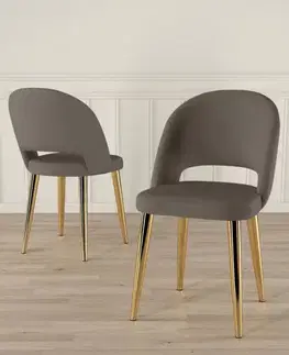 Sada židlí (4 kusy) Pane - Cappuccino, Gold