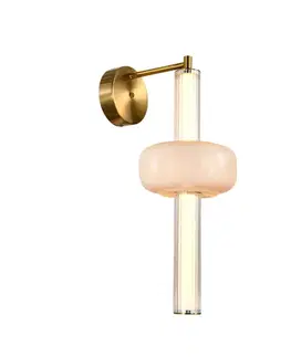 PURAS lampa kinkiet mosiężny 12W LED 3000K klosz bezbarwny+biały