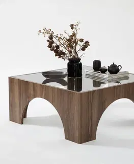 Konferenční stolek Seine - Transparent, Walnut