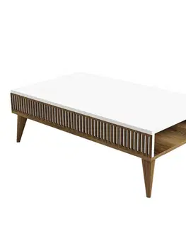 Konferenční stolek Mila White and Walnut