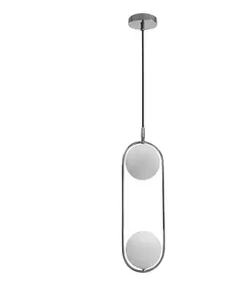 Závěsná lampa Cordel chrom 2x20W G9 s bílým stínidlem