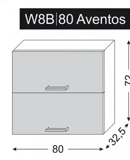 ArtExt Kuchyňská skříňka horní BONN | W8B 80 Aventos Barva korpusu: Bílá
