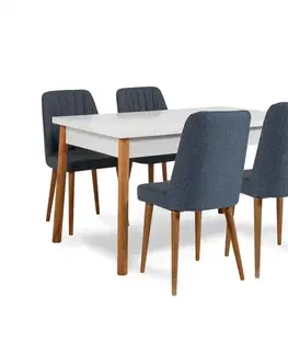 Jídelní set s rozkládacím stolem a židlemi (5 kusů) Santiago Atlantic Navy Blue