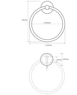 SAPHO XB402 X-Round Black držák ručníků kruh, černá