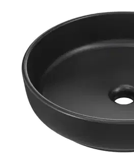 ArtCom Keramické umyvadlo RIVER 1 E-6595 | černý mat 40 cm