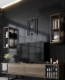 TV stěna / Sestava pod TV Chrome Line - Walnut, Black