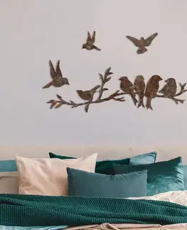 Dekorativní kovový doplněk na zeď Rusty Birds 2