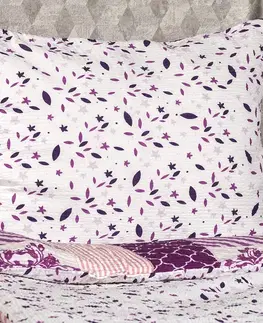 4Home Krepové povlečení Patchwork violet, 140 x 200 cm, 70 x 90 cm