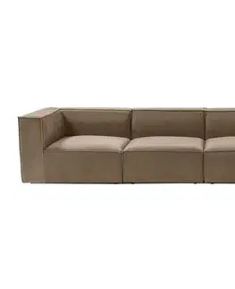 Rohová sedací souprava Sora (L1-O1-O1-1R-POUFFE ) - Brown