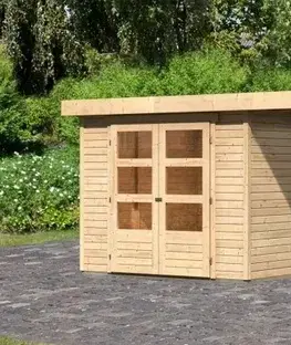 Dřevěný zahradní domek ASKOLA 3,5 s přístavkem 280 Lanitplast