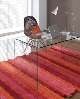 Estila Luxusní skleněný psací stůl 125cm