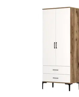 Šatní skříň Kumsal T - Walnut, White