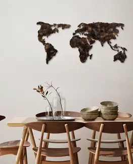 Dekorativní kovový doplněk na zeď World Map 25