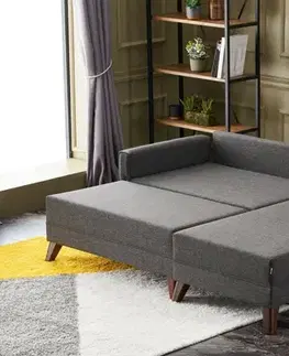 Rohová rozkládací pohovka Bella Mini Right Anthracite