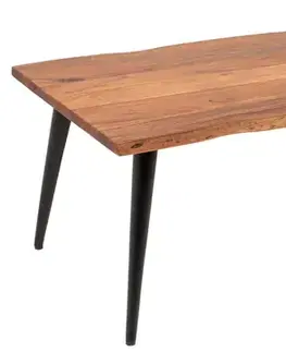 Estila Industriální konferenční stolek Tacoma z masivu s kovovými nohami 110cm