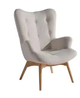 Estila Moderní křeslo Forma Moderna s masivními nožičkami krémové 92cm