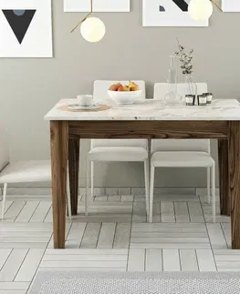 Jídelní stůl Kiev White and Walnut