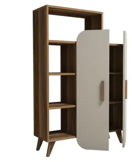 Knihovna Form - Walnut, Cream