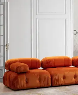 Rohová sedací souprava Bubble Corner ( L1-O1-1R -Puf) - Orange