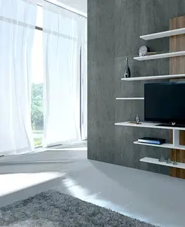 TV stěna / Sestava pod TV Zebra - White, Walnut