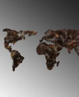 Dekorativní kovový doplněk na zeď World Map 25