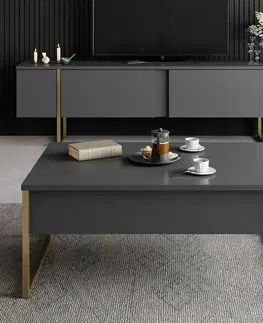 Konferenční stolek Luxe Anthracite and Gold
